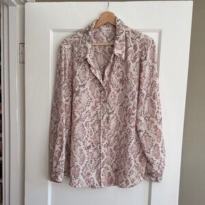 Nanette Lepore Pink and Cream Patterned Shirt